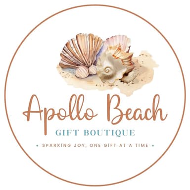 Apollo Beach Gift Boutique watercolor seashell logo.